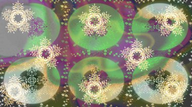 Raster illüstrasyonunda kusursuz çiçek deseni. Yeşil renkte çiçekler.