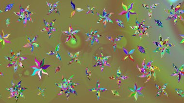 Bahar mevsimi. Raster güzel bir çiçek deseni çizmiş. Tarafsız renklerde çiçekler. Nazik romantik baskı. Tatil havası..