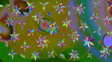 Güzel karalamalı çiçek desenli çizim. Güzel kumaş deseni. Küçük çiçekteki sevimli çiçek deseni. Raster illüstrasyonu.