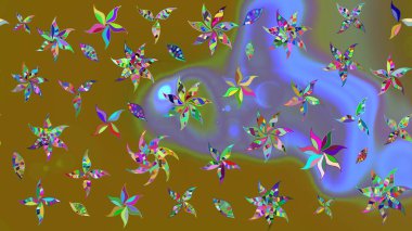 Kahverengi renklerde. Raster illüstrasyonu. Çiçek. Taslak dekoratif arka plan, çiçek mandala.