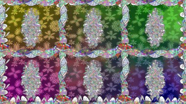 Çiçek arkaplan. Çiçek duvar kâğıdı. Renkli, pürüzsüz desen. Yeşil renkli şirin tekstil. Raster illüstrasyonu.