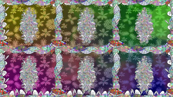 Çiçek arkaplan. Çiçek duvar kâğıdı. Renkli, pürüzsüz desen. Yeşil renkli şirin tekstil. Raster illüstrasyonu.