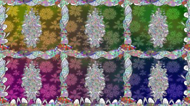 Renkli Bahar Tema dikişsiz desen Arka Plan. Düz Çiçek Elemanları Tasarım. Süslü kumaş deseni. Raster illüstrasyon dikişsiz Çiçek Desen.