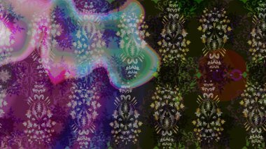 Raster kar taneleri arka plan. Kar tanesi renkli desen. Renk arka plan üzerinde izole soyut kar taneleri ile düz tasarım. Raster resim. Snowflakes desen.