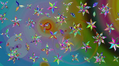 Mavi renkli çiçekler. Yumuşak, yaz çiçekli arka plan. Raster çiçek desenli ve çiçekli..