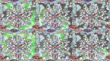 Raster resim. Ultrafashionable kumaş deseni. Organik motifi arka plan. Seamless modeli.