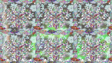 Tekstil tasarımı için geleneksel Raster çiçek buketi. Çiçeksiz desenli nakış işlemeli gelincikler ve vadi zambaklarıyla.