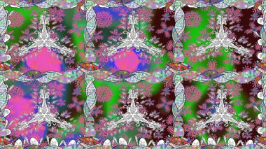 Raster illüstrasyonunda kusursuz çiçek deseni. Suluboya tarzında renkler üzerine çiçekler.