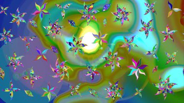 Küçük bir çiçekte eskiz deseni. Güzel kumaş deseni. Raster illüstrasyonu. Güzel çiçek arkaplanı..