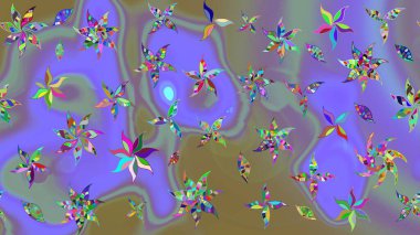 Robot resim. Küçük çiçekteki sevimli çiçek deseni. Raster illüstrasyonu.