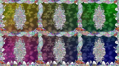 Yumuşak, yeşil renkli bahar çiçekleri. Raster illüstrasyonu. Raster çiçek desenli ve çiçekli..