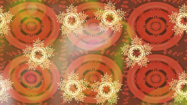 Soyut mandala ya da tuhaf kar tanesi çizgisi sanat tasarımı. Raster illüstrasyonu. Renkli arka planda izole tatlı kar taneleri.