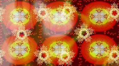 Snowflakes desen. Raster kar taneleri arka plan. Kar tanesi renkli desen. Renk arka plan üzerinde izole soyut kar taneleri ile düz tasarım. Raster illüstrasyon.