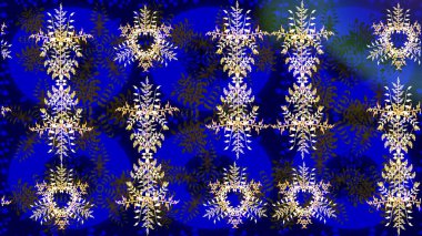 Kar taneleri deseni. Kar tanesi rengarenk desen. Raster kar taneleri arka planda. Soyut kar taneleri arkaplanda izole edilmiş düz dizayn. Raster illüstrasyonu.