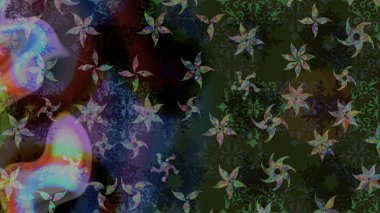 Kar taneleri deseni. Soyut kar taneleri arkaplanda izole edilmiş düz dizayn. Raster illüstrasyonu. Kar tanesi rengarenk desen. Raster kar taneleri arkaplanı.