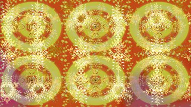 Taslak dekoratif arka plan, çiçek mandala. Çiçek. Raster illüstrasyonu. Sarı, turuncu ve nötr renklerde.