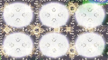 Raster illüstrasyonu. Tarafsız, gri ve bej kar taneleri. Kar tanelerinin soyut arkaplanlı Noel şablonu. Noel ve Yeni Yıl moda baskıları için tatil tasarımı.