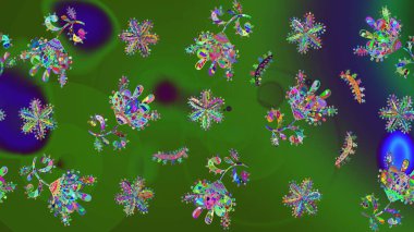 Çiçek ve yapraklı çiçek deseni. Raster illüstrasyonu. Küçük çiçekli şirin desen.