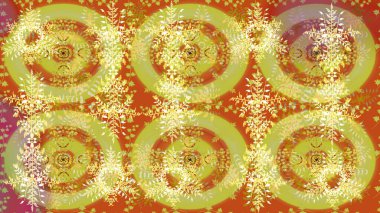 Güzel süs eşyası. Sarı, turuncu ve nötr renklerde kar tanesi süsü. Kar tanesi süsü Raster illüstrasyonu. Kar taneleri izole edildi.