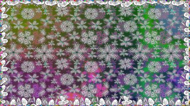 Düz Çiçek Elementleri Tasarımı. Raster illüstrasyonunda kusursuz çiçek deseni. Süslü kumaş deseni. Renkli Bahar Teması Kusursuz Arkaplan.