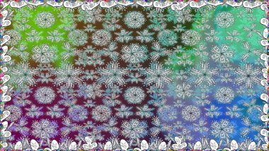 Tekstil için figür. Yapraklı kusursuz desen. Davetiye ve kartpostal tasarımı için dekoratif çiçek unsurları. Poster ya da kapak için arka plan. Sevimli zarif çiçekler Raster illüstrasyonu.