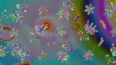 Parlak renkli çiçekleri ve mavi yaprakları olan harika bir çiçek deseni. Halk tarzı. Modern çiçek arkaplanı. Moda baskıları için zarif bir şablon.