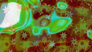 İllüzyon. Düşen Noel stili kar taneleri. Renkli bir arka planda izole edilmiş güzel raster yeşili kar taneleri. Kar taneleri, kar yağışı.