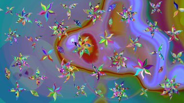 Raster. Güzel suluboya çiçekler, parlak boya çiçek desenli eskiz arka planı..