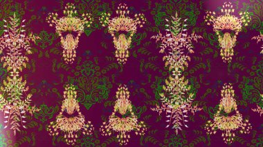 Fantezi çiçekli eskiz deseni, doğal duvar kağıdı, çiçek desenli kıvrım çizimi. Paisley el çizimi elementler. Ev dekoru.