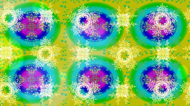 İşlemeli çiçekli, dikişsiz desen. Parmak izi, kumaş, duvar kâğıdı, tekstil için raster dokusu. Renkli grunge, yakut yeşil çiçeklerle soyut arkaplanı zenginleştirir.