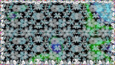 Düz Çiçek Elementleri Tasarımı. Renkli Bahar Temalı Kusursuz Arkaplan. Raster illüstrasyonu. Kusursuz desenli, modaya uygun kumaş deseni. Şirin çiçek elementleri..