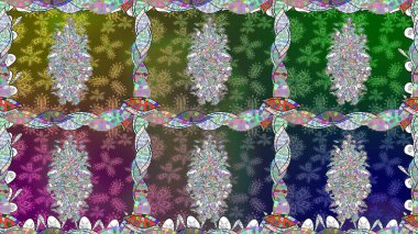 Raster illüstrasyonu. Moda arka planında parlak buketler. Kumaş, duvar kağıdı ve kağıt üzerine baskı yapmak için gelişen arka plan. Sevimli, pürüzsüz desenli, bağbozumu tarzında küçük bir çiçek..