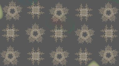 Kar tanelerinin soyut arkaplanı olan şirin bir Noel arkaplanı. Gri ve bej kar taneleri. Raster illüstrasyonu. Renkler. Noel ve Yeni Yıl moda baskıları için tatil tasarımı.