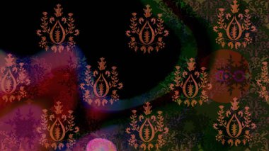 Arabesk ve çiçekli doğu raster desenleri. Arabesk ile klasik model. Geleneksel klasik süs.