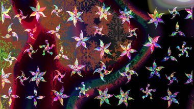 Karalama çiçekleri çizim kalıbı. Raster deseni. Siyah el çizimi desen. Sanat, çiçeklere ilham verir ve arka plan bırakır.