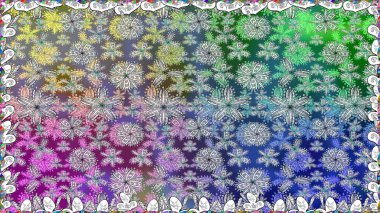 Çiçekli bahar çiçekleri. Küçük çiçekte güzel bir desen. Küçük renkli çiçekler. Moda baskıları için zarif bir şablon. Motley illüstrasyonu. Kusursuz..