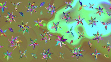 Raster Şirin kumaş deseni. Düz Çiçek Elementleri Tasarımı. Eskiz klasiği. Renkli Bahar Teması çizim şablonu.