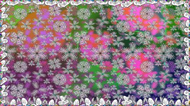 Küçük çiçekteki sevimli çiçek deseni. Raster illüstrasyonu. Gri renkli çiçekler.