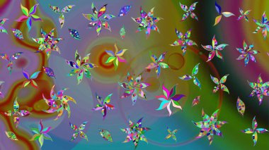 Raster illüstrasyonu. Raster çiçekleri klasik tarzda çizilmiş. Çiçekli yumuşak bir eskiz şekli. Yumuşak, bahar çiçekleri kahverengi renklerde.