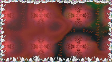 3 boyutlu çiçekler, pürüzsüz. Raster illüstrasyonu. Kahverengi renklerde.