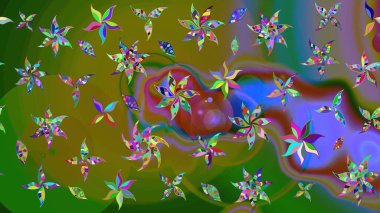 Güzel kumaş deseni. Raster illüstrasyonu. Bahar çiçekli güzel bir çiçek deseni..