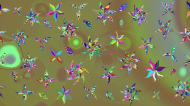 Tarafsız renklerde çiçekler. Çiçekli karalama şeklinde Raster çiçek deseni. Nazikçe, güzel çiçek arkaplanı..