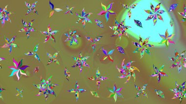 Moda baskıları için zarif bir şablon. Motley illüstrasyonu. Küçük renkli çiçekler. Robot resim. Küçük çiçekte güzel bir desen. Çiçekli bahar çiçekleri.