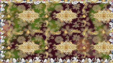 Çiçekli karalama şeklinde Raster çiçek deseni. Nazik, narin çiçek arkaplanı. Kahverengi renkte çiçekler.