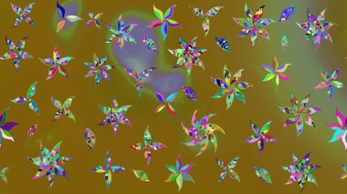 Küçük renkli çiçekler. Moda baskıları için zarif bir şablon. Çiçekli bahar çiçekleri. Motley illüstrasyonu. Küçük çiçekte şirin desenler.