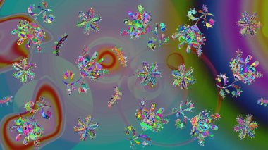 Renkli Bahar Teması eskiz kalıbı. Çiçek desenli çizim. Düz Çiçek Elementleri Tasarımı. Raster illüstrasyonu. Asya tekstil tarzında. Güzel kumaş deseni.