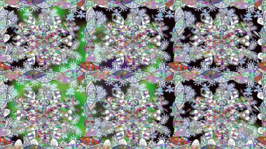 Şirin çiçek elementleri. Raster illüstrasyonu. Tarafsız renklerde çiçekler. Kusursuz..