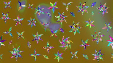 Küçük renkli çiçekler. Moda baskıları için zarif bir şablon. Çiçekli bahar çiçekleri. Motley illüstrasyonu. Küçük çiçekte şirin desenler.