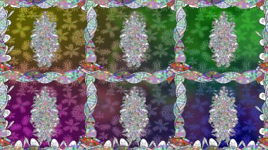 Çiçeksiz desenli arka plan. Renkli çiçekler. Tişört baskısı için çiçek boyama rasteriName.