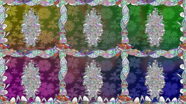 Çiçeksiz desenli nakış işlemeli gelincikler ve vadideki zambaklar. Tekstil tasarımı için yeşil renkli geleneksel halk çiçekleri buketi.